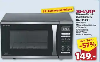 Famila Nord West SHARP Mikrowelle mit Grill/Heißluft RAC 252 FI Angebot