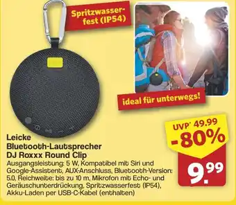 Famila Nord West Leicke Bluetooth-Lautsprecher DJ Roxxx Round Clip Angebot