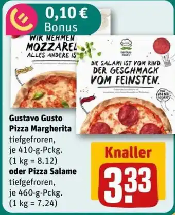 REWE Gustavo Gusto Pizza Margherita tiefgefroren, Angebot