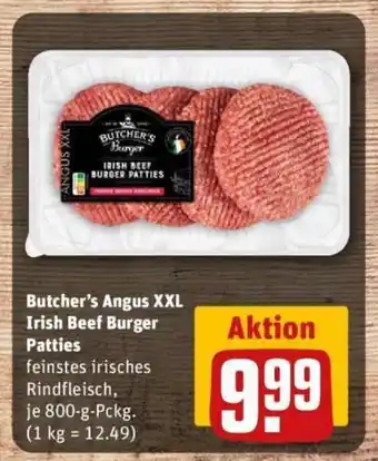 REWE Butcher's Angus XXL Irish Beef Burger Patties Angebot