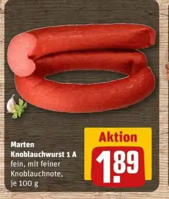 REWE Marten Knoblauchwurst 1 A Angebot