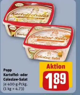 REWE Popp Kartoffel- oder Coleslaw-Salat Angebot