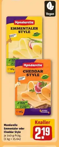 REWE Mondarella Emmentaler oder Cheddar Style Angebot