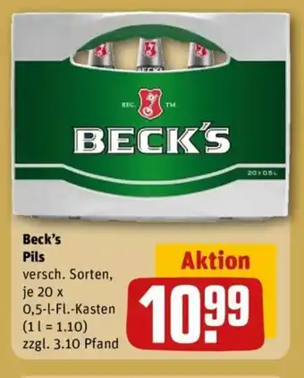 REWE Beck's Pils Angebot