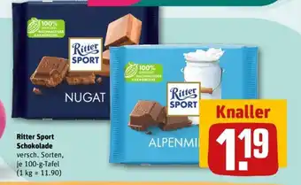 REWE Ritter Sport Schokolade Angebot