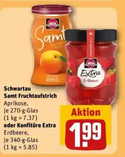 REWE Schwartau Samt Fruchtaufstrich oder Konfitüre Extra Angebot