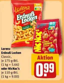 REWE Lorenz Erdnuß Locken oder NicNac's Angebot