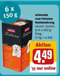 REWE animonda vom Feinsten Hundenahrung Angebot