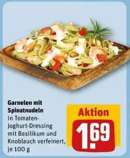 REWE Garnelen mit Spinatnudeln Angebot
