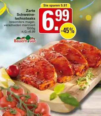 WEZ Bauern Gut Zarte Schweinelachssteaks Angebot