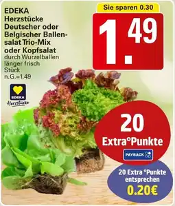 WEZ EDEKA Herzstücke Deutscher oder Belgischer Ballen- salat Trio-Mix oder Kopfsalat Angebot