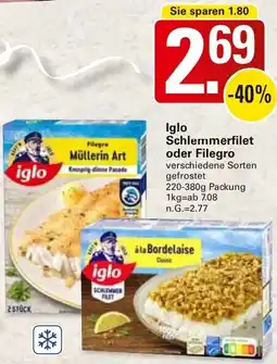 WEZ Iglo Schlemmerfilet oder Filegro Angebot