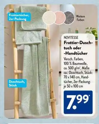 Aldi Süd NOVITESSE Frottier-Duschtuch oder -Handtücher Angebot