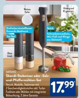 Aldi Süd AMBIAO Skandi-Stabmixer oder -Salz- und -Pfeffermühlen-Set Angebot