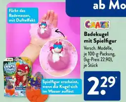 Aldi Süd Craze Badekugel mit Spielfigur Angebot