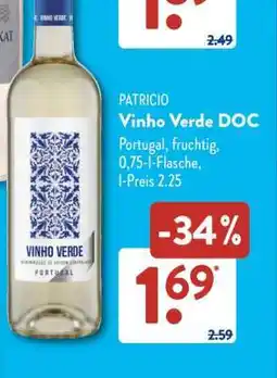 Aldi Süd PATRICIO Vinho Verde DOC Angebot