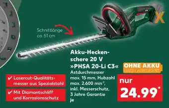 Kaufland Akku-Heckenschere 20 V PHSA 20-Li C3 Angebot