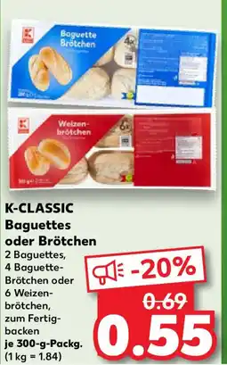 Kaufland K-CLASSIC Baguettes oder Brötchen Angebot