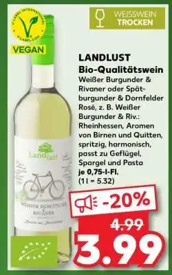 Kaufland LANDLUST Bio-Qualitätswein Angebot
