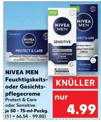 Kaufland NIVEA MEN Feuchtigkeits- oder Gesichtspflegecreme Angebot