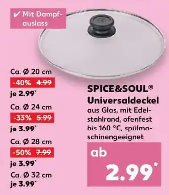 Kaufland SPICE&SOUL Universaldeckel Angebot