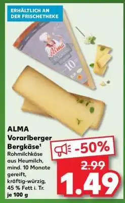 Kaufland ALMA Vorarlberger Bergkäse Angebot