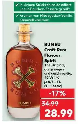 Kaufland BUMBU Craft Rum Flavour Spirit Angebot