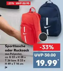 Kaufland Sporttasche oder Rucksack Angebot