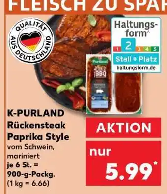 Kaufland K-PURLAND Rückensteak Paprika Style Angebot