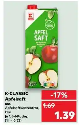 Kaufland K-CLASSIC Apfelsaft Angebot