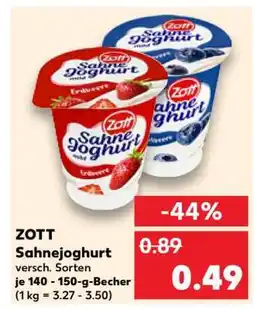 Kaufland ZOTT Sahnejoghurt Angebot