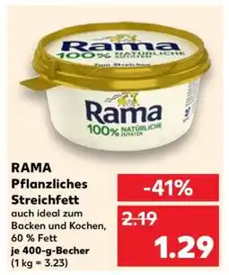 Kaufland RAMA Pflanzliches Streichfett Angebot