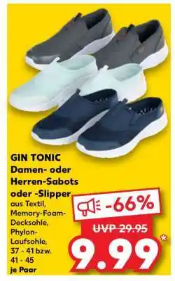 Kaufland GIN TONIC Damen- oder Herren-Sabots oder -Slipper Angebot