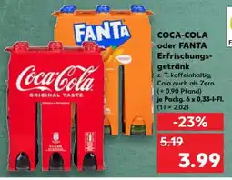Kaufland COCA-COLA oder FANTA Erfrischungsgetränk Angebot