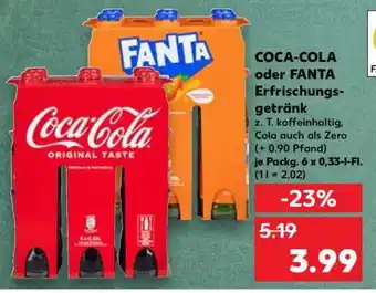Kaufland COCA-COLA oder FANTA Erfrischungsgetränk Angebot