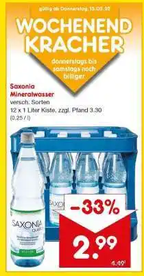 Netto Marken-Discount Saxonia Mineralwasser Angebot