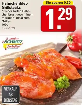 WEZ SCHMITZ Hähnchenfilet Grillsteaks Angebot