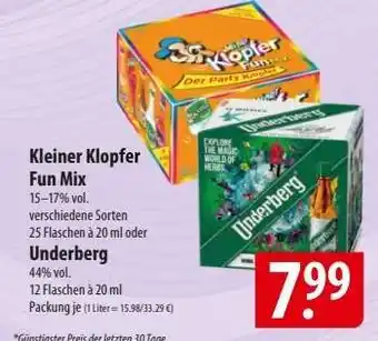 Famila Nord Ost Kleiner Klopfer Fun Mix / Underberg Angebot