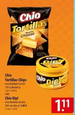 Famila Nord Ost Chio Tortillas-Chips oder Chio Dip! Angebot