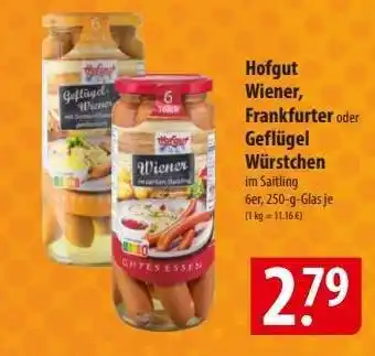 Famila Nord Ost Hofgut Wiener, Frankfurter oder Geflügel Würstchen Angebot
