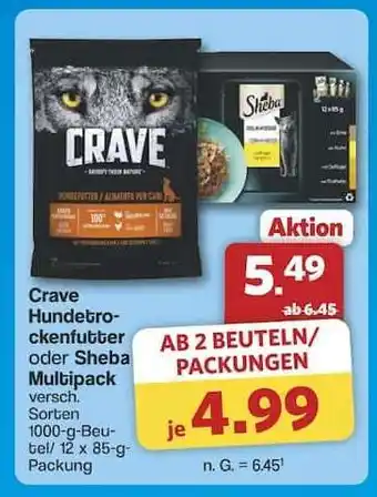 Famila Nord Ost Crave Hundetrockenfutter oder Sheba Multipack Angebot