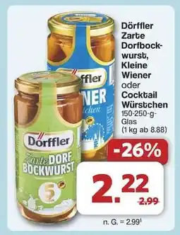 Famila Nord Ost Dörffler Zarte Dorfbockwurst, Kleine Wiener oder Cocktail Würstchen Angebot