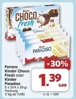 Famila Nord Ost Ferrero Kinder Choco Fresh oder Kinder Paradiso Angebot