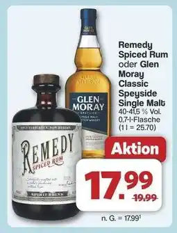 Famila Nord Ost Remedy Spiced Rum oder Glen Moray Classic Speyside Single Malt Angebot