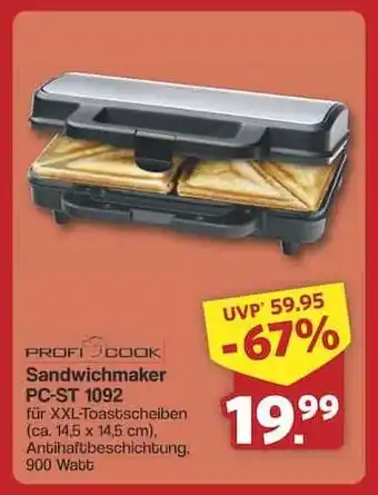 Famila Nord Ost Sandwichmaker PC-ST 1092 Angebot
