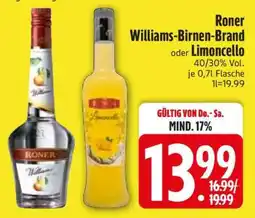 Edeka Roner Williams-Birnen-Brand oder Limoncello Angebot