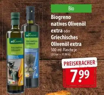 Famila Nord Ost Biogreno natives Olivenöl extra oder Griechisches Olivenöl extra Angebot