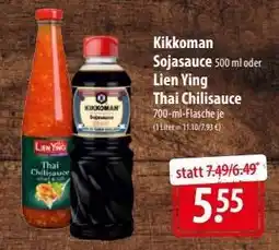 Famila Nord Ost Kikkoman Sojasauce oder Lien Ying Thai Chilisauce Angebot