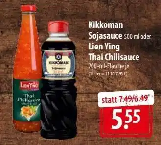 Famila Nord Ost Kikkoman Sojasauce oder Lien Ying Thai Chilisauce Angebot