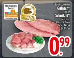 Edeka Strohschwein Gulash oder Schnitzel Angebot